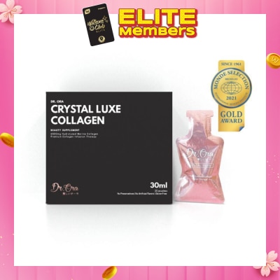 DR ORA Crystal Luxe 6500mg Red Snapper Marine Collagen Drink Berries Sachets (Awarded Gold Quality by Monde Selection 2021) 30ml x 20s