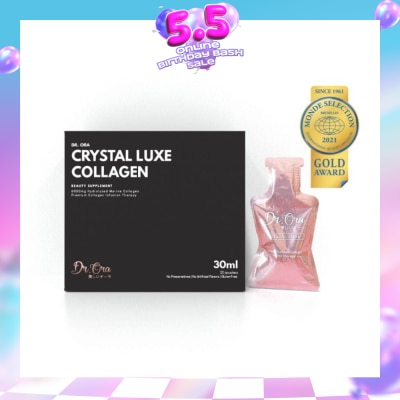 DR ORA - Crystal Luxe 6500mg Red Snapper Marine Collagen Drink Berries Sachets (Awarded Gold Quality by Monde Selection 2021) 30ml x 20s (Expiry: Apr`2027)