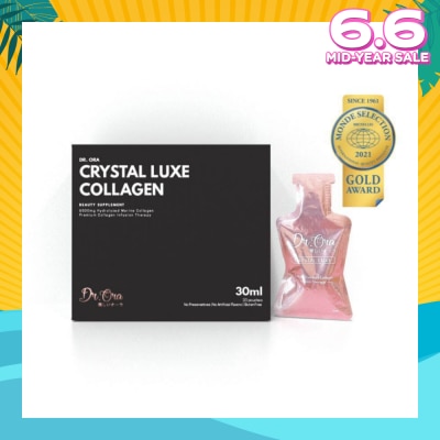 DR ORA Crystal Luxe 6500mg Red Snapper Marine Collagen Drink Berries Sachets (Awarded Gold Quality by Monde Selection 2021) 30ml x 20s (Expiry: Jan`2026)