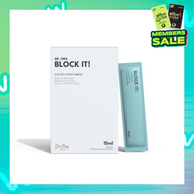 DR ORA Block It! Diabetic Friendly Carb Blocker (Calorie Blocker, Reduce Cravings, Prevents Food Coma) Sachets, 15ml X 15s