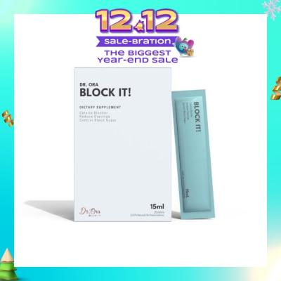 DR ORA Block It! Diabetic Friendly Carb Blocker (Calorie Blocker, Reduce Cravings, Prevents Food Coma) Sachets, 15ml X 15s