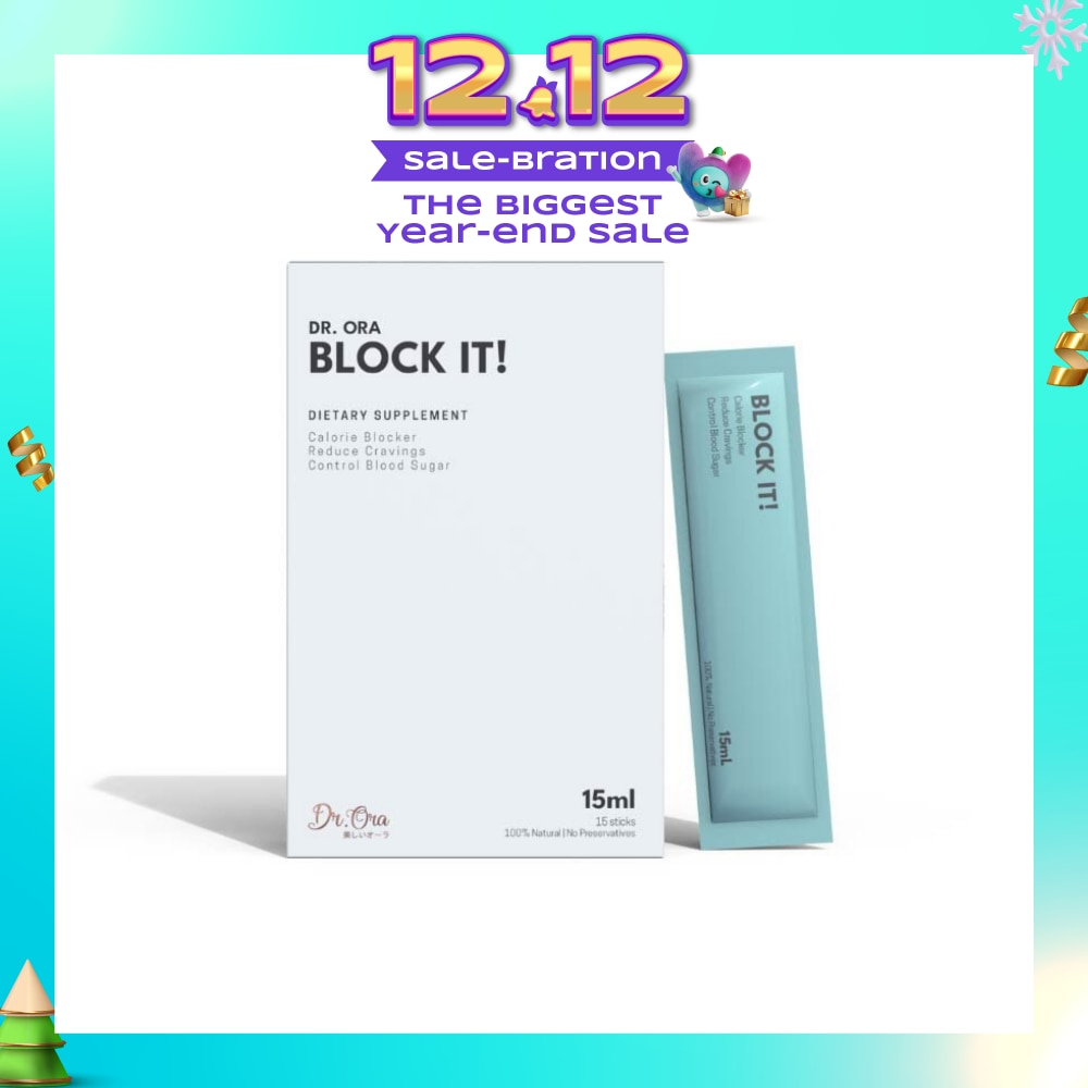 Block It! Diabetic Friendly Carb Blocker (Calorie Blocker, Reduce Cravings, Prevents Food Coma) Sachets, 15ml X 15s