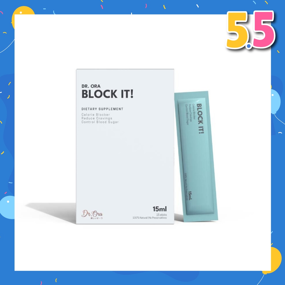 Block It! Diabetic Friendly Carb Blocker (Calorie Blocker, Reduce Cravings, Prevents Food Coma) Sachets, 15ml X 5s