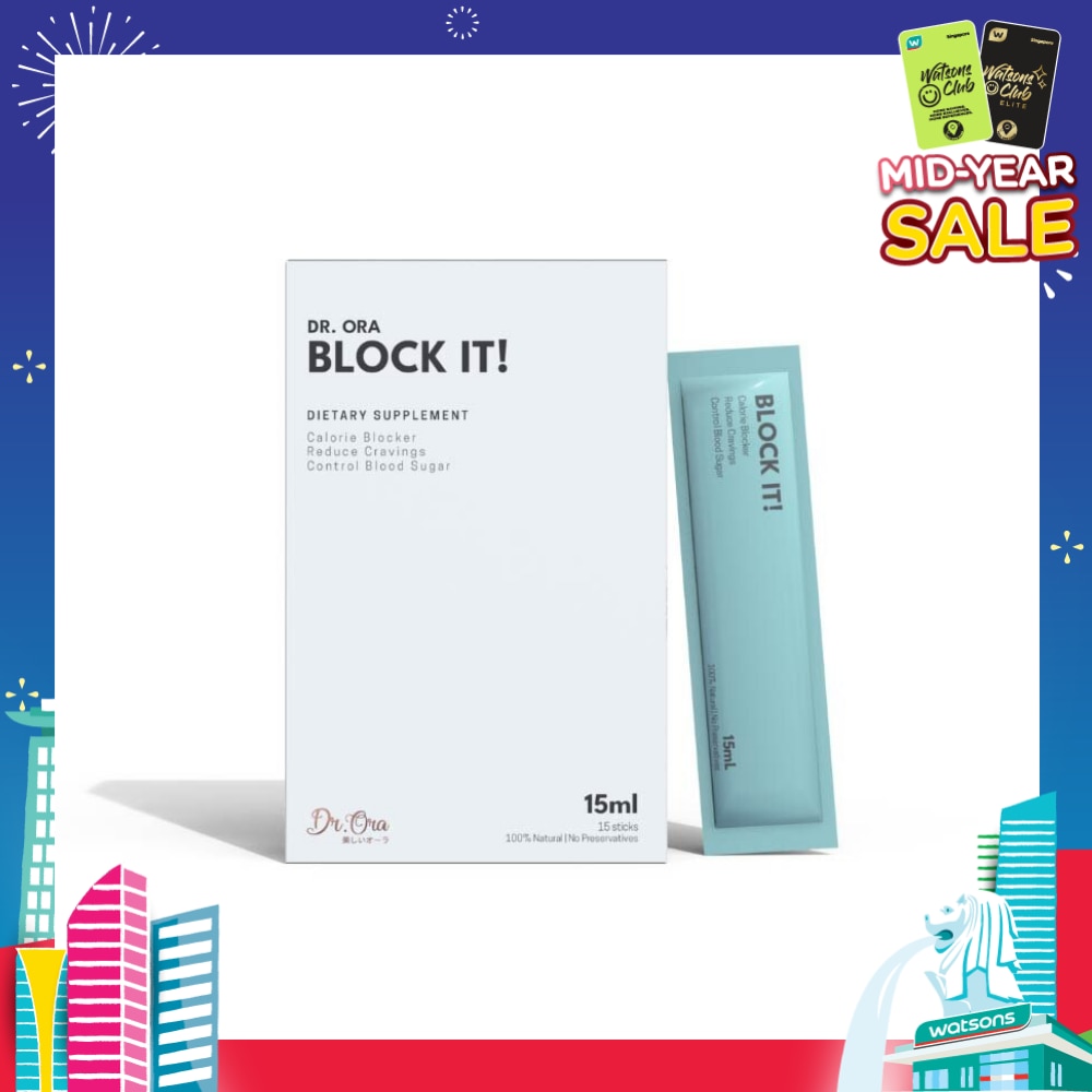 Block It! Diabetic Friendly Carb Blocker (Calorie Blocker, Reduce Cravings, Prevents Food Coma) Sachets, 15ml X 5s