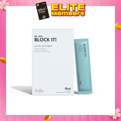 DR ORA Block It! Diabetic Friendly Carb Blocker (Calorie Blocker, Reduce Cravings, Prevents Food Coma) Sachets, 15ml X 15s