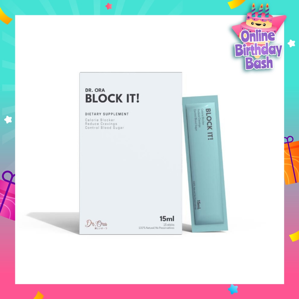 Block It! Diabetic Friendly Carb Blocker (Calorie Blocker, Reduce Cravings, Prevents Food Coma) Sachets, 15ml X 5s
