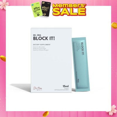 DR ORA Block It! Diabetic Friendly Carb Blocker (Calorie Blocker, Reduce Cravings, Prevents Food Coma) Sachets, 15ml X 15s