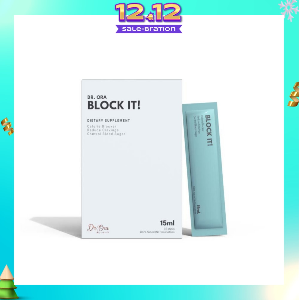 Block It! Diabetic Friendly Carb Blocker (Calorie Blocker, Reduce Cravings, Prevents Food Coma) Sachets, 15ml X 15s