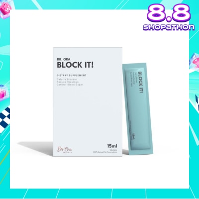 DR ORA Block It! Diabetic Friendly Carb Blocker (Calorie Blocker, Reduce Cravings, Prevents Food Coma) Sachets, 15ml X 5s