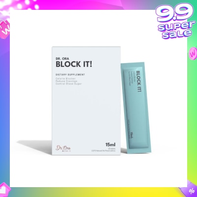 DR ORA Block It! Diabetic Friendly Carb Blocker (Calorie Blocker, Reduce Cravings, Prevents Food Coma) Sachets, 15ml X 15s