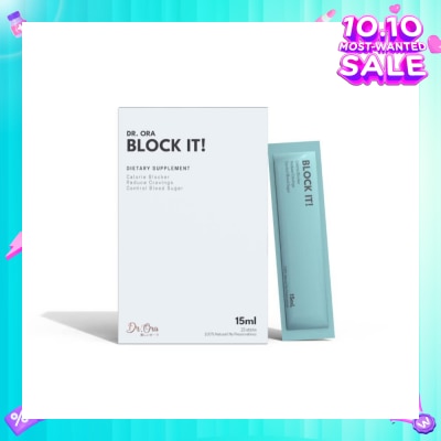 DR ORA Block It! Diabetic Friendly Carb Blocker (Calorie Blocker, Reduce Cravings, Prevents Food Coma) Sachets, 15ml X 15s