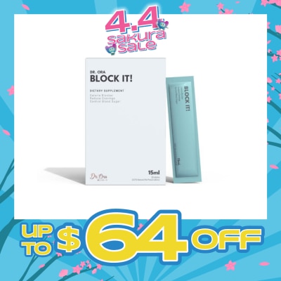 DR ORA - Block It! Diabetic Friendly Carb Blocker (Calorie Blocker, Reduce Cravings, Prevents Food Coma) Sachets, 15ml X 15s