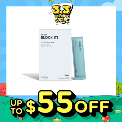 DR ORA Block It! Diabetic Friendly Carb Blocker (Calorie Blocker, Reduce Cravings, Prevents Food Coma) Sachets, 15ml X 15s
