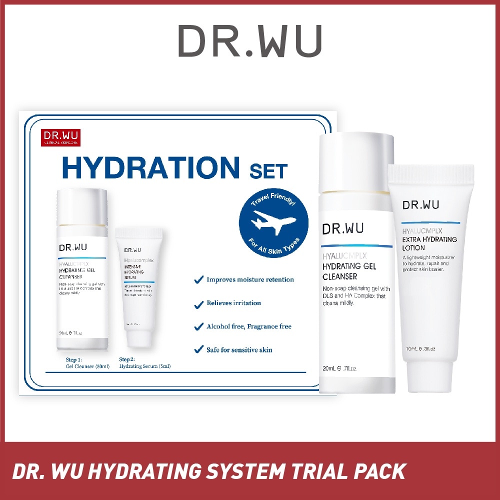 Hydrating System Trial Pack consists Gel Cleanser 50ml + Lotion 5ml