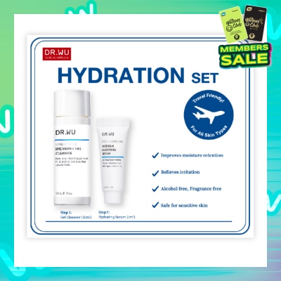 DR. WU Hydrating System Trial Pack consists Gel Cleanser 50ml + Lotion 5ml