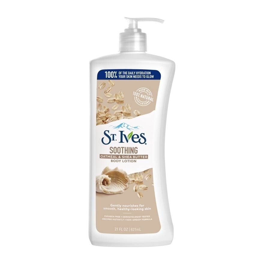 Soothing Lotion (Oatmeal And Shea Butter Body Lotion), Non Greasy Lotion Absorbs Quickly To Comfort Dry Skin 621ml