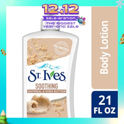 ST IVES Soothing Lotion (Oatmeal And Shea Butter Body Lotion), Non Greasy Lotion Absorbs Quickly To Comfort Dry Skin 621ml