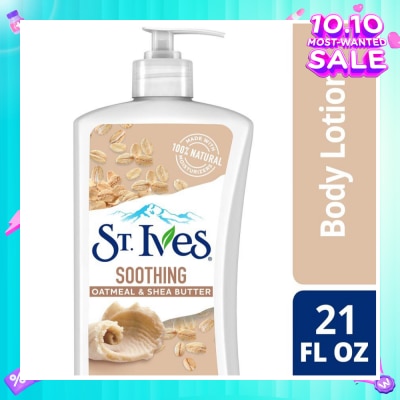 ST IVES Soothing Lotion (Oatmeal And Shea Butter Body Lotion), Non Greasy Lotion Absorbs Quickly To Comfort Dry Skin 621ml