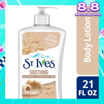 ST IVES Soothing Lotion (Oatmeal And Shea Butter Body Lotion), Non Greasy Lotion Absorbs Quickly To Comfort Dry Skin 621ml