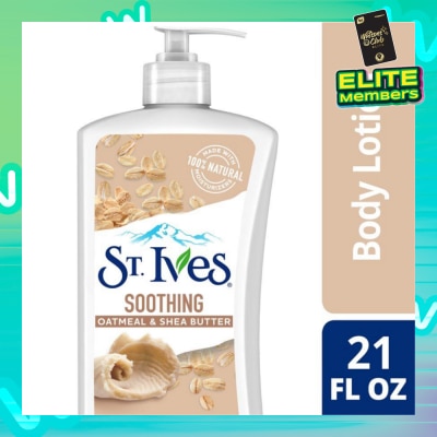 ST IVES Soothing Lotion (Oatmeal And Shea Butter Body Lotion), Non Greasy Lotion Absorbs Quickly To Comfort Dry Skin 621ml