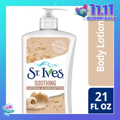 ST IVES Soothing Lotion (Oatmeal And Shea Butter Body Lotion), Non Greasy Lotion Absorbs Quickly To Comfort Dry Skin 621ml