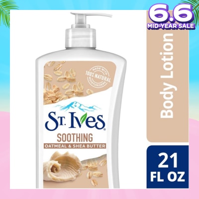 ST IVES Soothing Lotion (Oatmeal And Shea Butter Body Lotion), Non Greasy Lotion Absorbs Quickly To Comfort Dry Skin 621ml