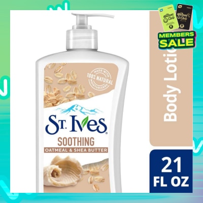 ST IVES Soothing Lotion (Oatmeal And Shea Butter Body Lotion), Non Greasy Lotion Absorbs Quickly To Comfort Dry Skin 621ml