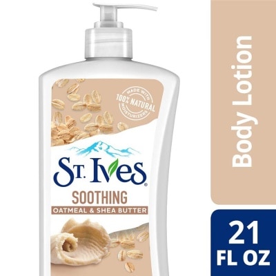 ST IVES Soothing Lotion (Oatmeal And Shea Butter Body Lotion), Non Greasy Lotion Absorbs Quickly To Comfort Dry Skin 621ml