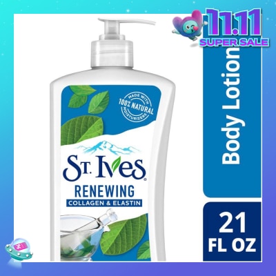 ST IVES Renewing Lotion (Collagen And Elastin Body Lotion), Non Greasy Lotion Absorbs Quickly To Help Restore And Rejuvenate Skin 621ml