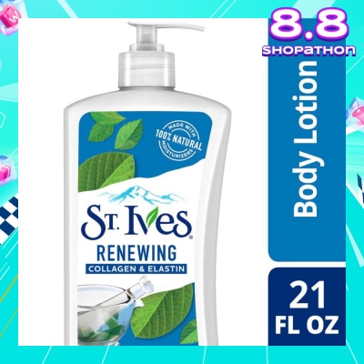 ST IVES Renewing Lotion (Collagen And Elastin Body Lotion), Non Greasy Lotion Absorbs Quickly To Help Restore And Rejuvenate Skin 621ml