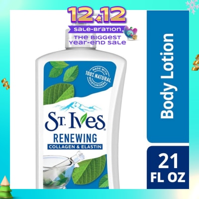 ST IVES Renewing Lotion (Collagen And Elastin Body Lotion), Non Greasy Lotion Absorbs Quickly To Help Restore And Rejuvenate Skin 621ml