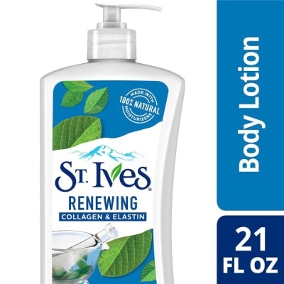 ST IVES Renewing Lotion (Collagen And Elastin Body Lotion), Non Greasy Lotion Absorbs Quickly To Help Restore And Rejuvenate Skin 621ml