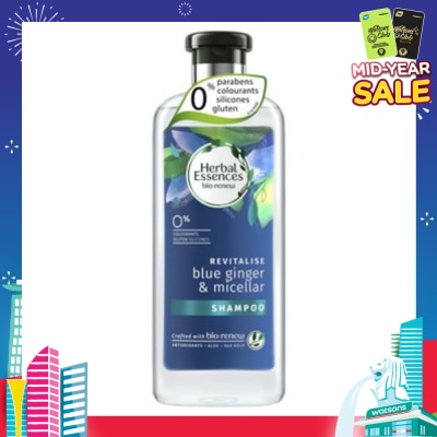 HERBAL ESSENCES bio:renew Revitalise Blue Ginger & Micellar Shampoo 400 ml 