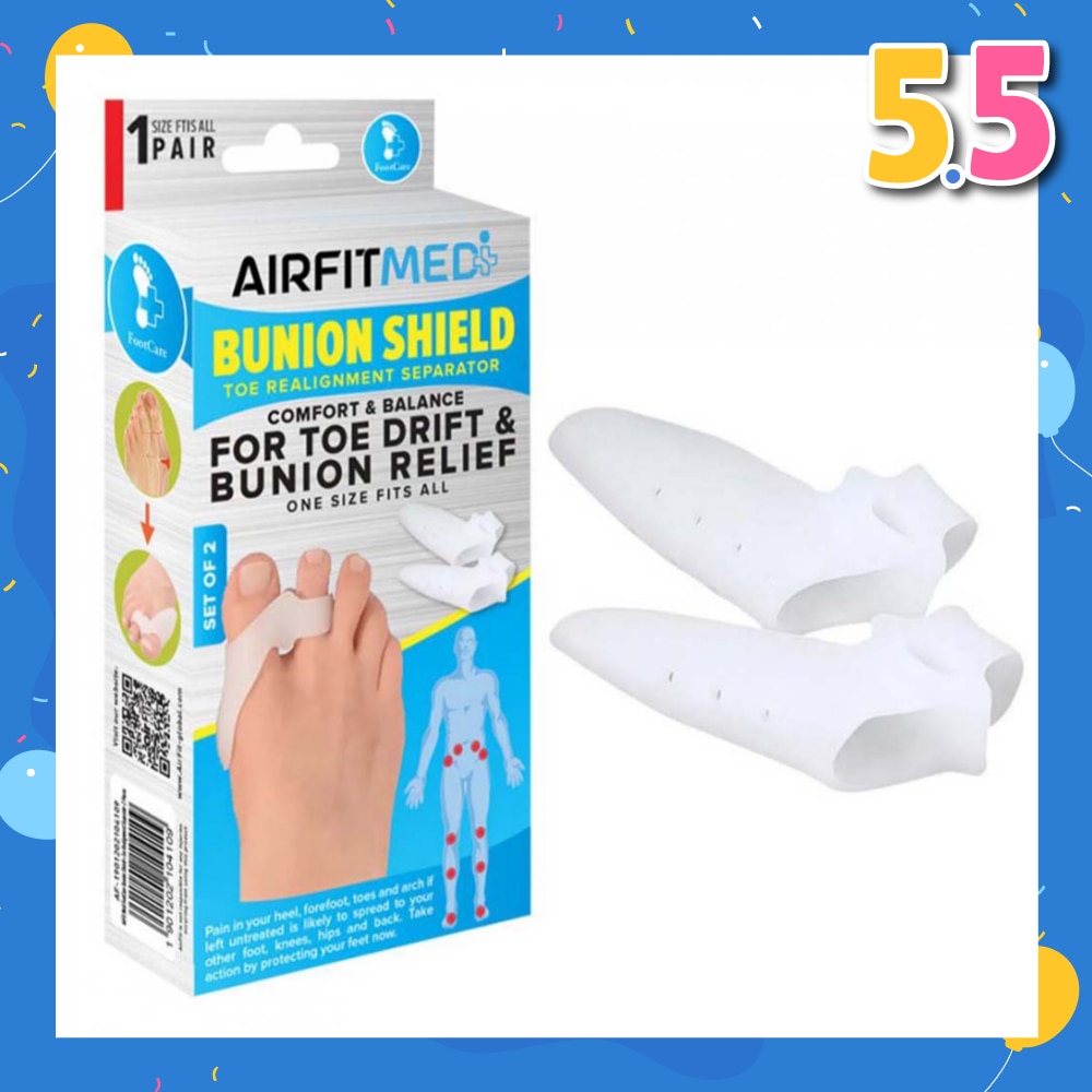 Realignment Separator Bunion Shield Toe Set (For Toe Drift & Bunion Relief) 1s