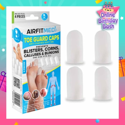 AIRFIT MEDI Anti-Chafing Soft Gel Toe Guard Cap (To Prevents Blisters, Corns, Calluses & Bunions) 4s