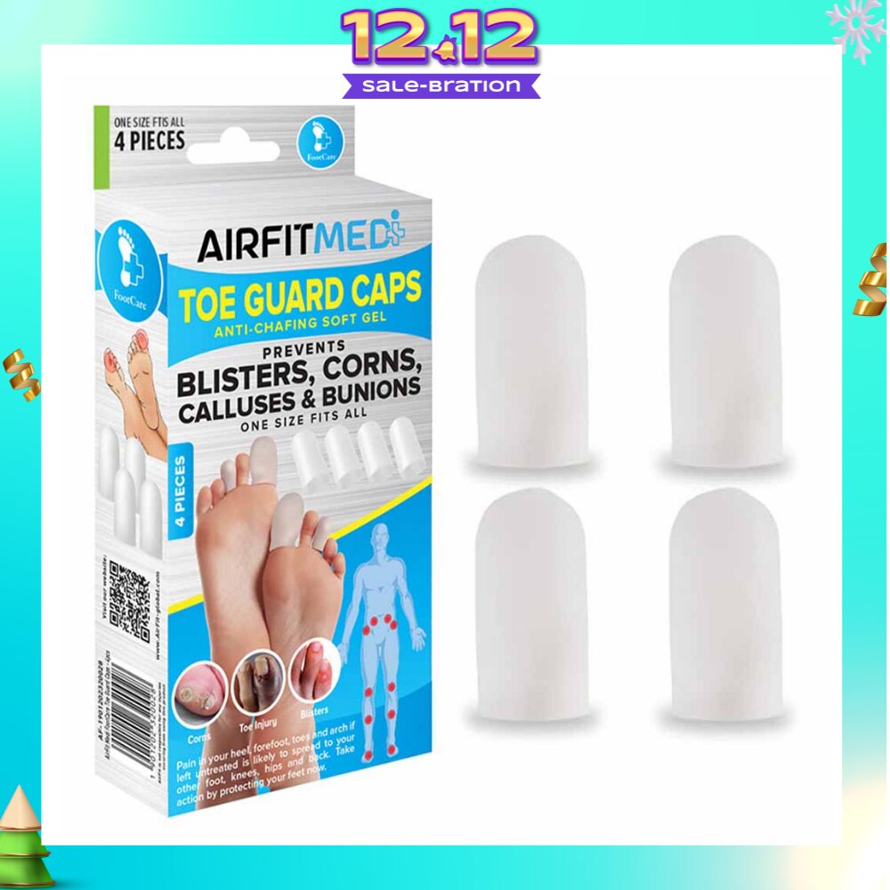 Anti-Chafing Soft Gel Toe Guard Cap (To Prevents Blisters, Corns, Calluses & Bunions) 4s