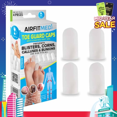 AIRFIT MEDI Anti-Chafing Soft Gel Toe Guard Cap (To Prevents Blisters, Corns, Calluses & Bunions) 4s