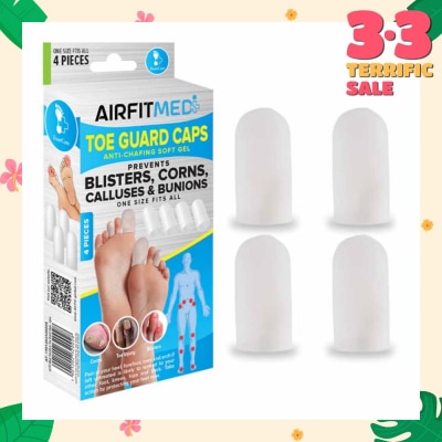 AIRFIT MEDI Anti-Chafing Soft Gel Toe Guard Cap (To Prevents Blisters, Corns, Calluses & Bunions) 4s