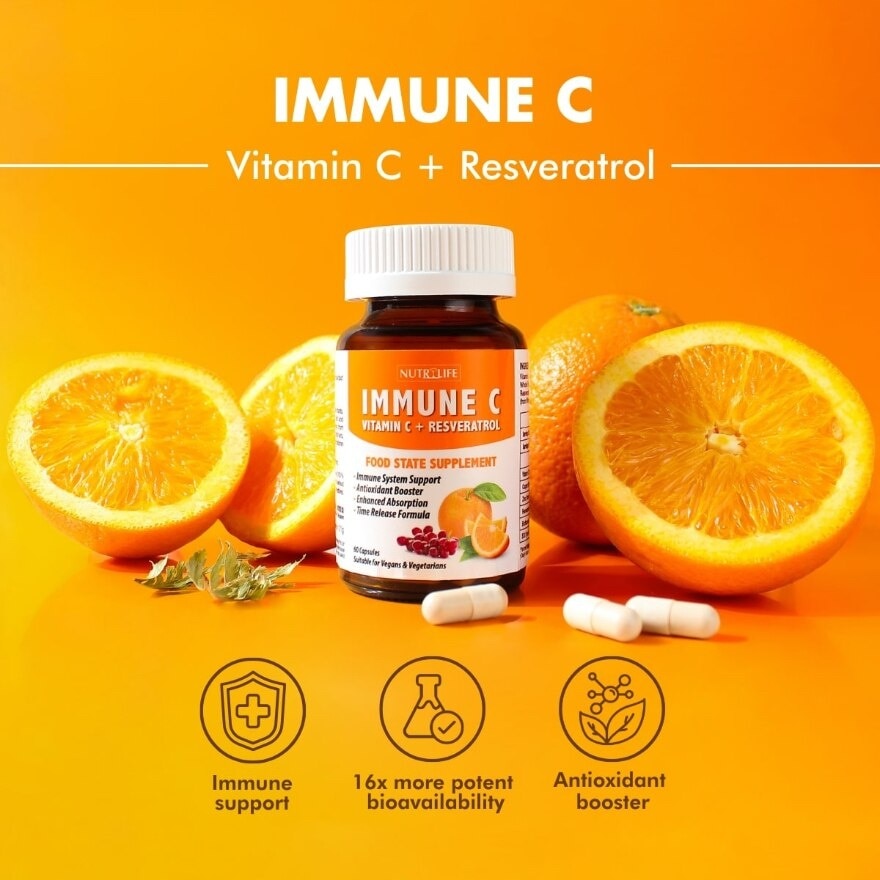 Immune C Vitamin C + Resveratrol 60 Caps