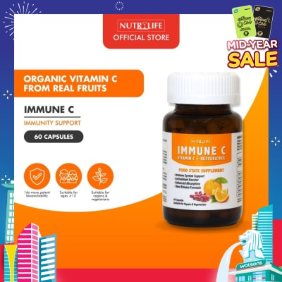NUTRILIFE Immune C Vitamin C + Resveratrol 60 Caps