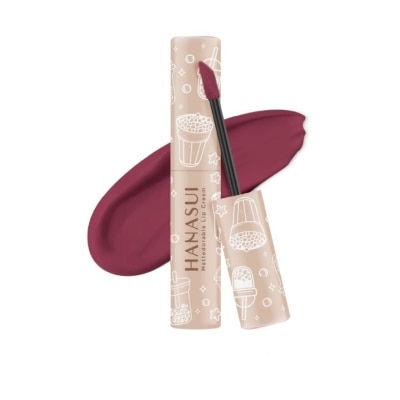 HANASUI Mattedorable Lip Cream (01 Forest Berry), Long Lasting, Lightweight, Non Drying 4g