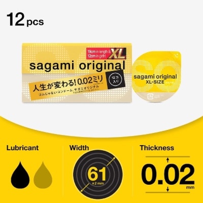 SAGAMI - Original 0.02 XL Size Condom 12s