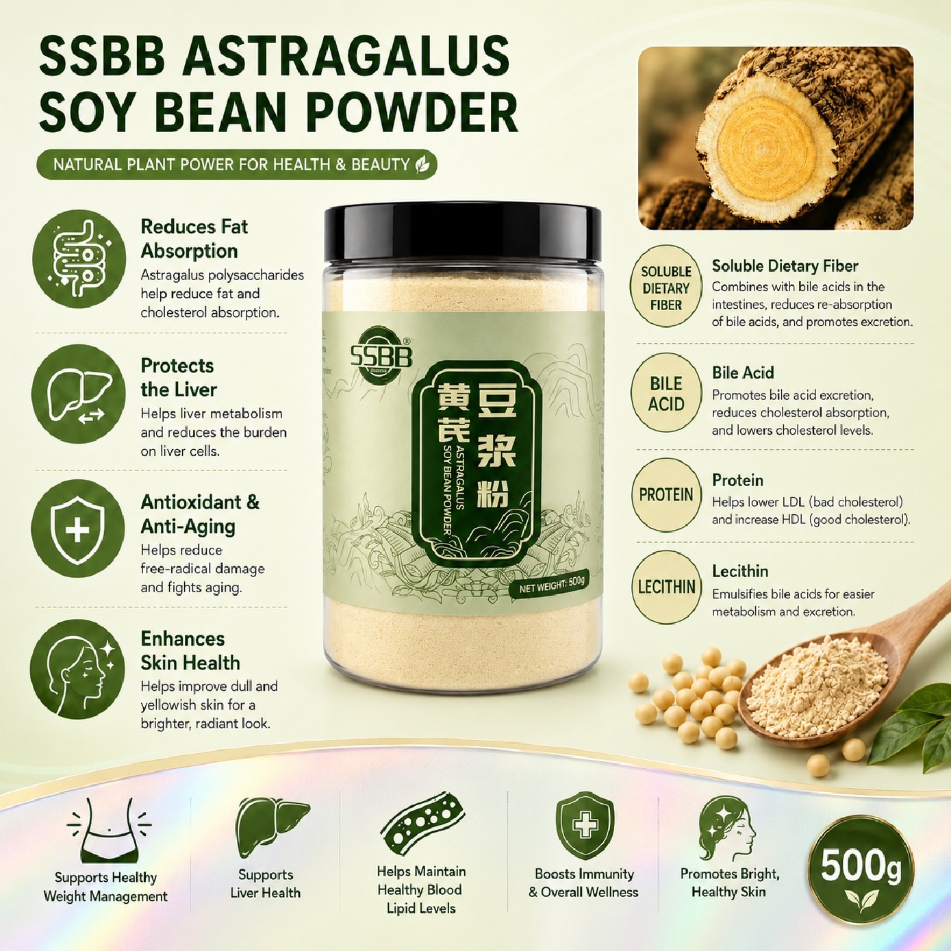 Astragalus Soy Bean Powder 500g