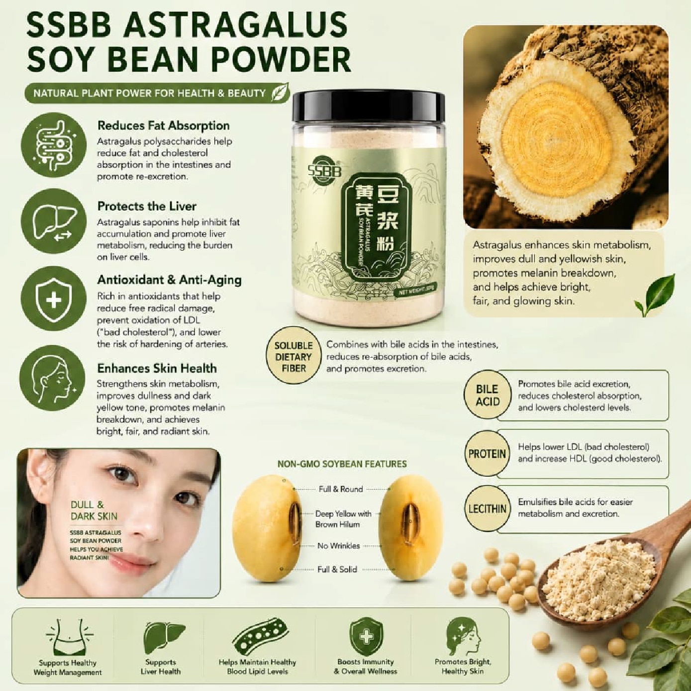 Astragalus Soy Bean Powder 500g