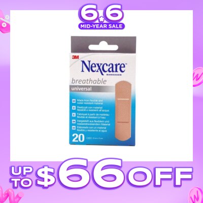 3M - Nexcare Universal Breathable Plasters (Protect Minor Wounds Like Scrapes, Cuts During Daily Activities) 20s