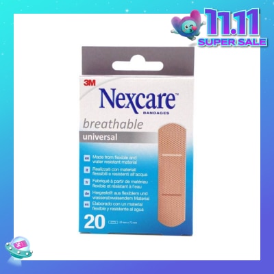 3M Nexcare Universal Breathable Plasters (Protect Minor Wounds Like Scrapes, Cuts During Daily Activities) 20s