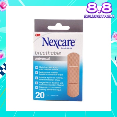 3M Nexcare Universal Breathable Plasters (Protect Minor Wounds Like Scrapes, Cuts During Daily Activities) 20s