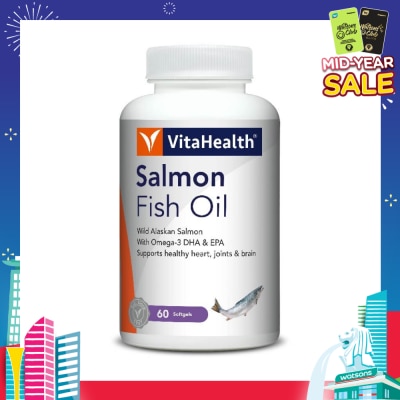 VITAHEALTH Salmon Fish Oil (Supports Skin, Heart, Joints And Brain Health) 60s