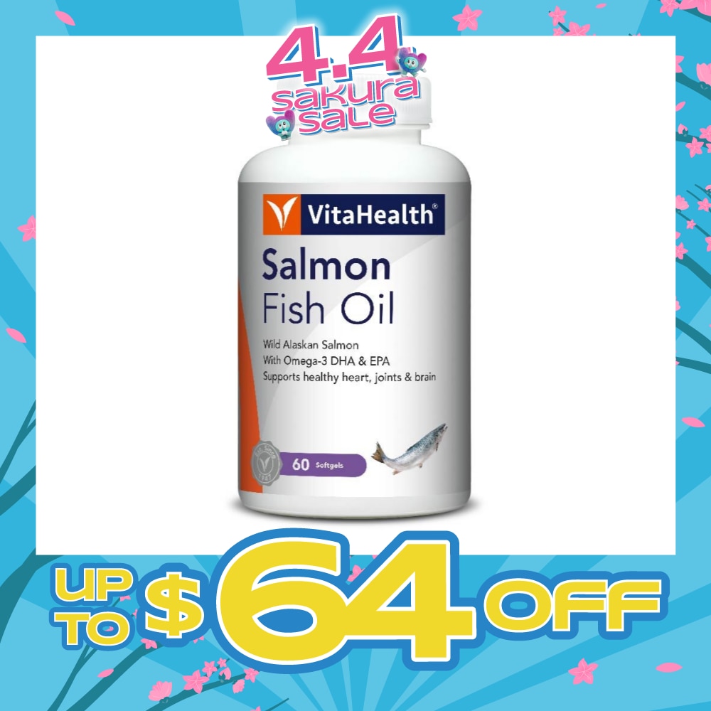 Salmon Fish Oil (Supports Skin, Heart, Joints And Brain Health) 60s