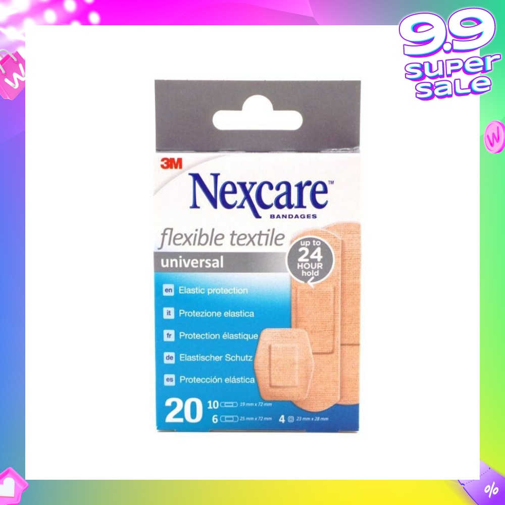 Nexcare Universal Flexible Textile Plasters (Protect Minor Wounds From Contamination) 20s